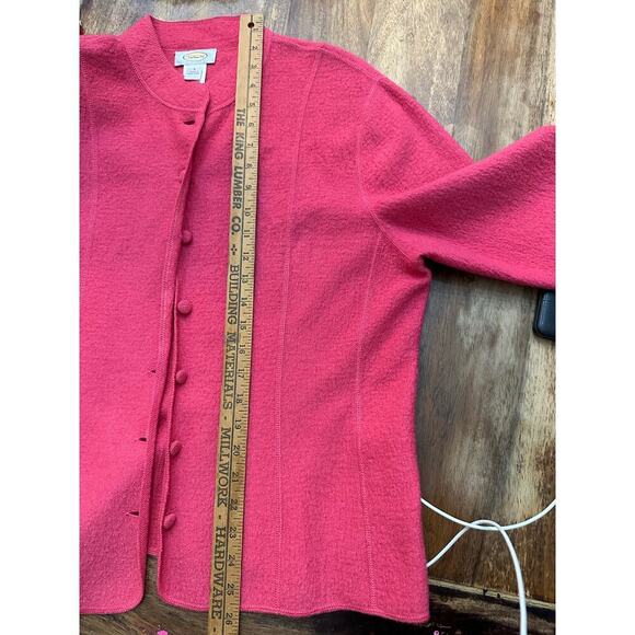 Talbots Women's Pink Button Front Cardigan Sweater Size Large 100% wool - Picture 7 of 8